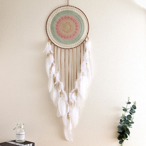 Dream Catchers Large Wall Hanging Decor, Colorful Lace With White Feather Big🥳 - Picture 1 of 4